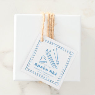 Étiquettes Cadeau Bachelorette D'Hiver Après-Ski Bleu À Main