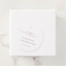 Étiquettes Cadeau Bagues simples minimes de Mariage rose pâle