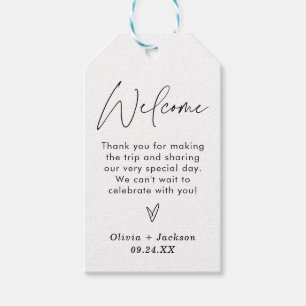 Étiquettes-cadeau Baguette de bienvenue mariage, Merci Boho Favorise