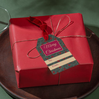 Étiquettes-cadeau Baies de houx Noël