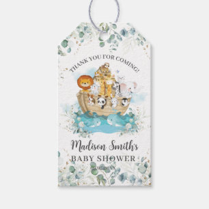 Étiquettes-cadeau Baignoire de Noé végétale Baby Shower mixte