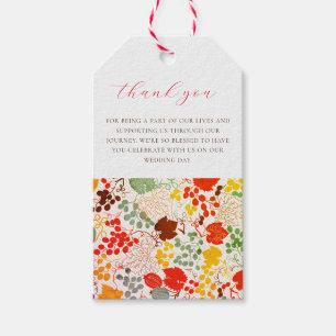 Étiquettes-cadeau Baiser Français Raisin Fleurs Mariage Baies Sucrée