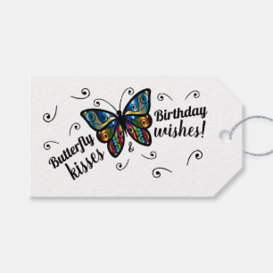 Étiquettes-cadeau Baisers à papillon Anniversaire Favoriser Balise
