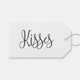 Étiquettes-cadeau Baisers. Calligraphie minimaliste Valentines