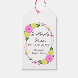 Étiquettes-cadeau Baisers de papillon pour la future Mme Shower de m