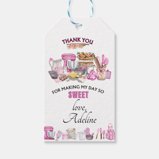 Étiquettes-cadeau Baking Anniversaire/Bake Cupcake/Baking Vente de M (Devant)