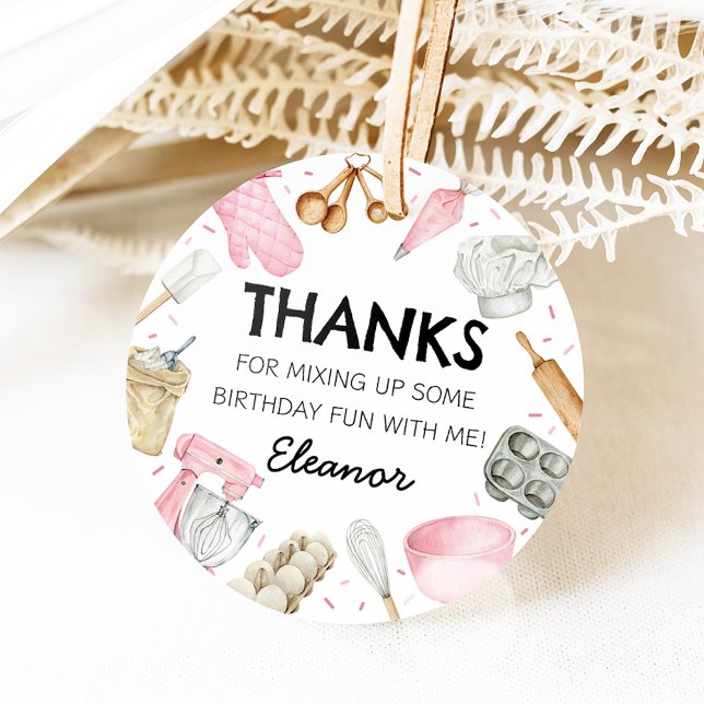 Étiquettes Cadeau Baking Cupcake Décoration fille Anniversaire Cercl (Créateur téléchargé)