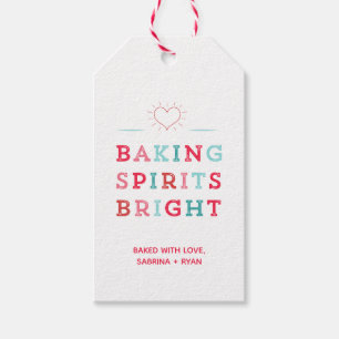 Étiquettes-cadeau Baking Spirits Bright Coloré Typographie Cookie