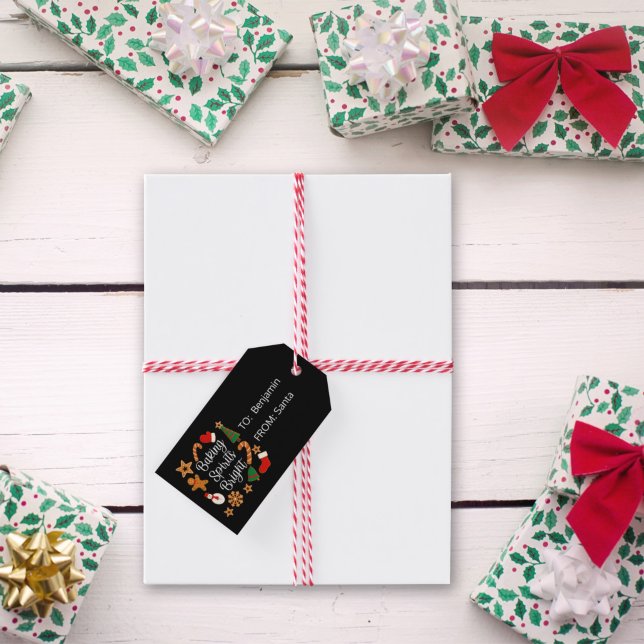 Étiquettes-cadeau Baking Spirits Bright Gingerbread Noël Cookie (Créateur téléchargé)