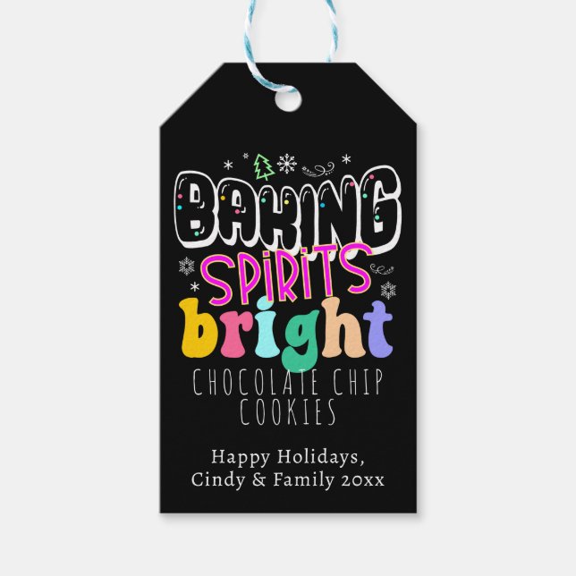 Étiquettes-cadeau Baking Spirits Bright Holiday Cookie Cute Retro (Devant)