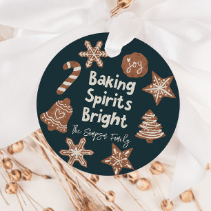Étiquettes Cadeau Baking Spirits Bright Holiday Cookies