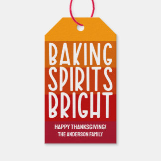 Étiquettes-cadeau Baking Spirits Bright Thanksgiving rayé