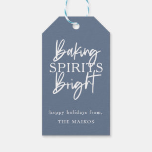 Étiquettes-cadeau Baking Spiritueux Bleu Vacances