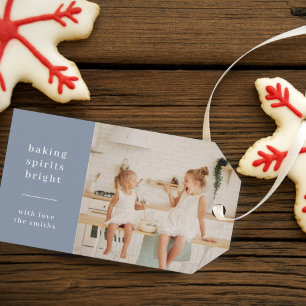 Étiquettes-cadeau Baking Spiritueux   Blue Grey Fun Kids Photo