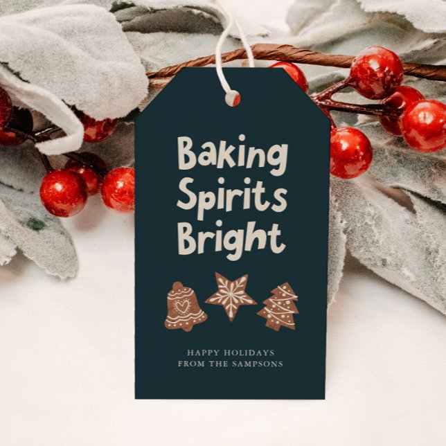 Étiquettes-cadeau Baking Spiritueux | Cookie Exchange Party (Créateur téléchargé)