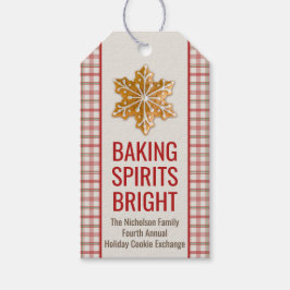 Étiquettes-cadeau Baking Spiritueux | Cookies de Noël Plaid