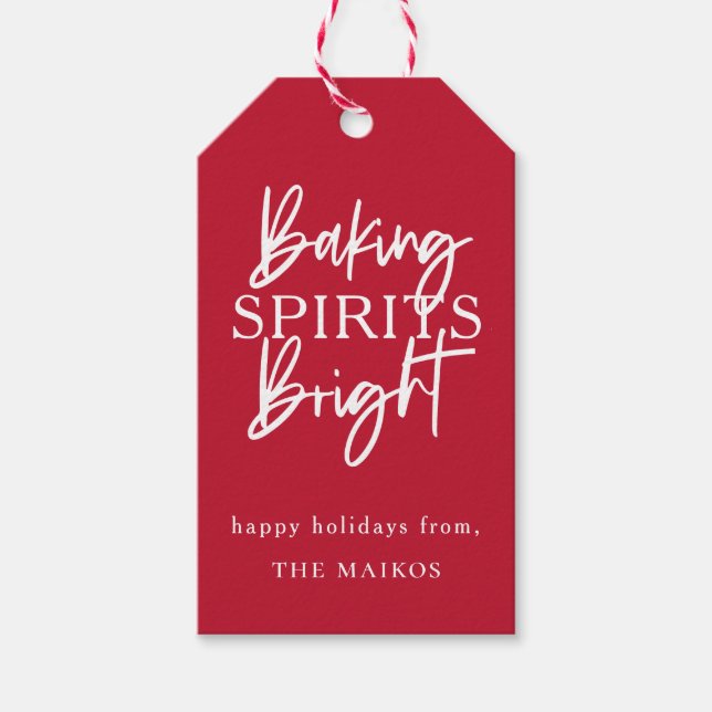 Étiquettes-cadeau Baking Spiritueux Lumineux Red Holiday (Devant)