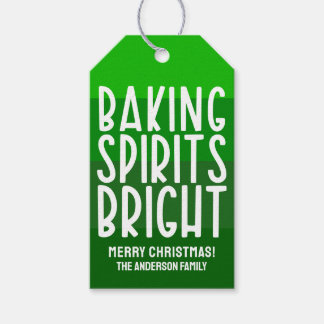 Étiquettes-cadeau Baking Spiritueux | Noël à rayures vertes