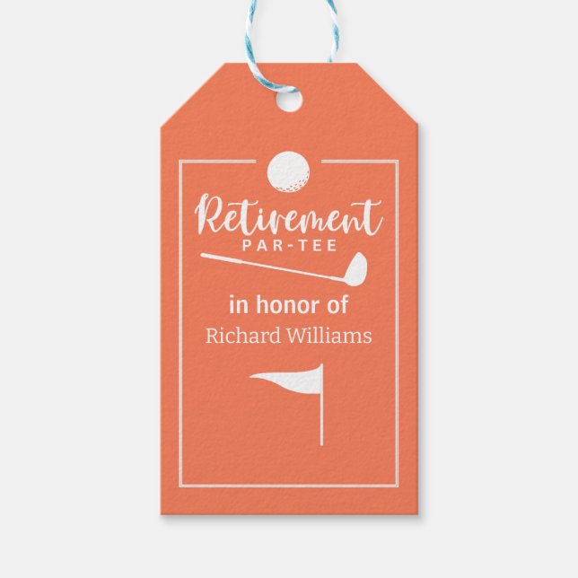 Étiquettes-cadeau Bal de golf de retraite Drapeau moderne (Devant)