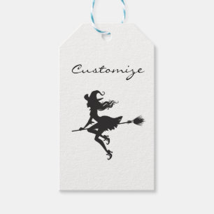 Étiquettes-cadeau Balai Thunder_Cove Halloween d'équitation de