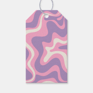 Étiquettes-cadeau Balayage liquide rétro Super rose violet Abstrait