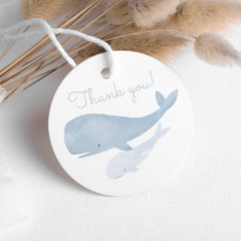 Étiquettes Cadeau Baleine aquatique sous le Baby shower marin