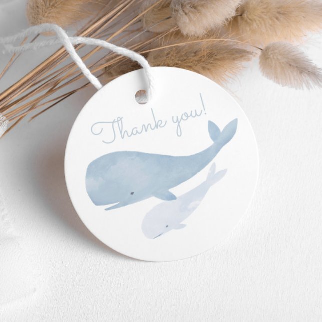 Étiquettes Cadeau Baleine aquatique sous le Baby shower marin (Créateur téléchargé)