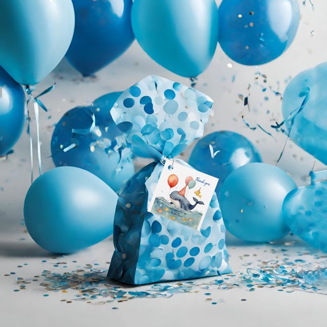 Étiquettes Cadeau Baleine d'un garçon du temps Anniversaire Merci (Créateur téléchargé)