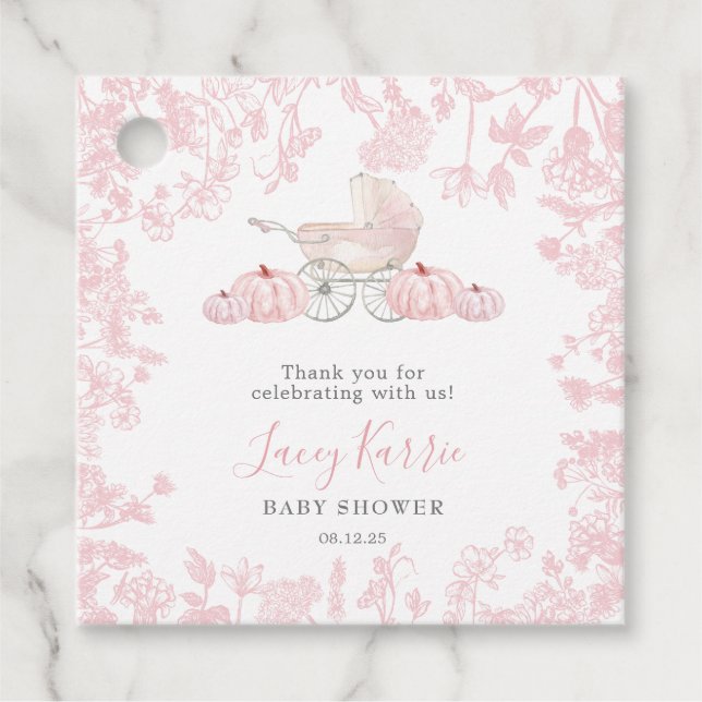 Étiquettes Cadeau Balise Baby shower d'automne (Devant)