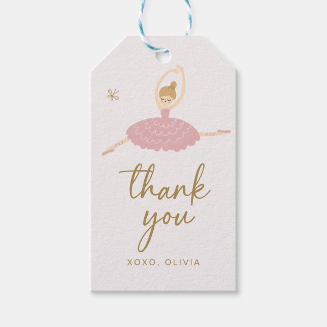 Étiquettes-cadeau Balise Ballerina Merci ・ Merci de ballet (Devant)