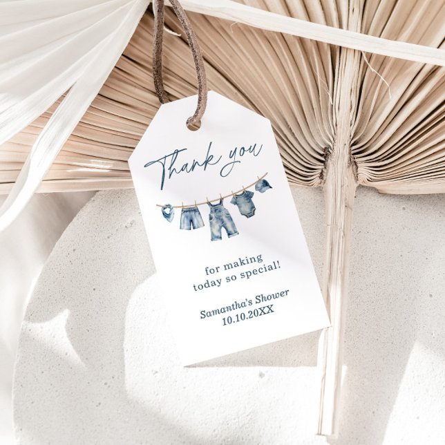 Étiquettes-cadeau Balise Blue Jean Baby shower Favoriser (Créateur téléchargé)