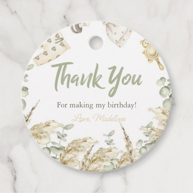 Étiquettes Cadeau Balise Boho Baby shower Party Circle Merci (Devant)