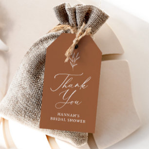 Étiquettes-cadeau Balise Boho Burnt Orange Fête des mariées Favorise