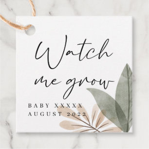 Étiquettes Cadeau Balise Boho Woodland Baby shower Regardez-moi Grow