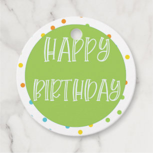 Étiquettes Cadeau Balise Bonne fête d'anniversaire À petits pois Bri