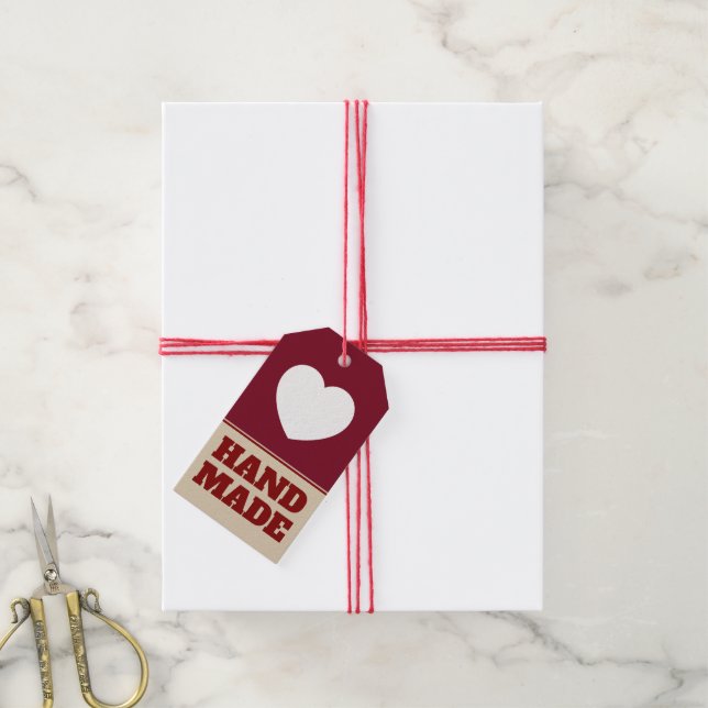 Étiquettes-cadeau Balise cadeau à la main (Avec de la ficelle)