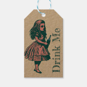 Étiquettes-cadeau Balise cadeau Alice Wonderland Silhouette Drink Me