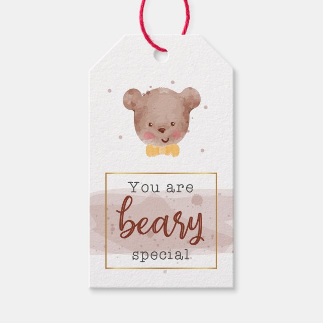 Étiquettes-cadeau Balise Cadeau Aquarelle Spéciale Beary (Devant)