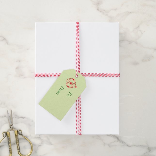 Étiquettes-cadeau Balise cadeau - Arbre arrondi (Avec de la ficelle)