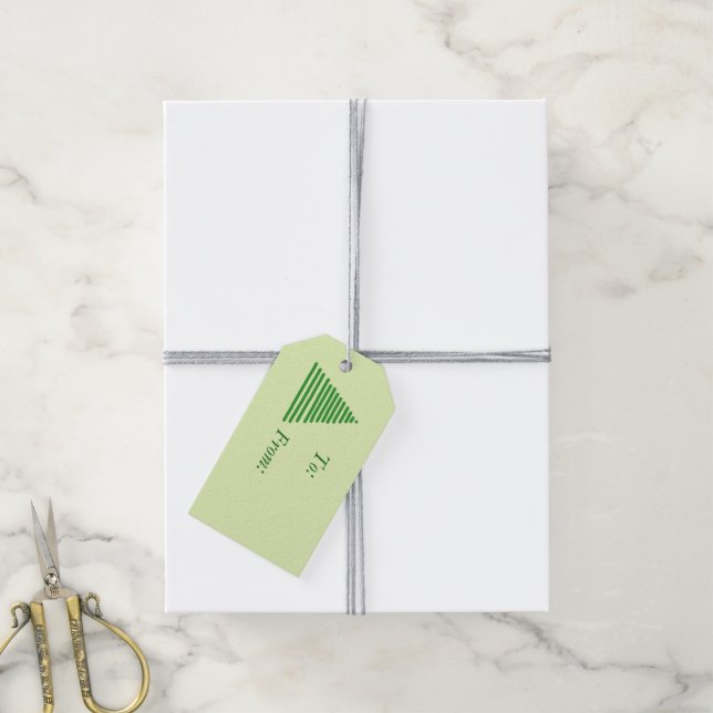 Étiquettes-cadeau Balise cadeau - Arbre graphique (Avec de la ficelle)