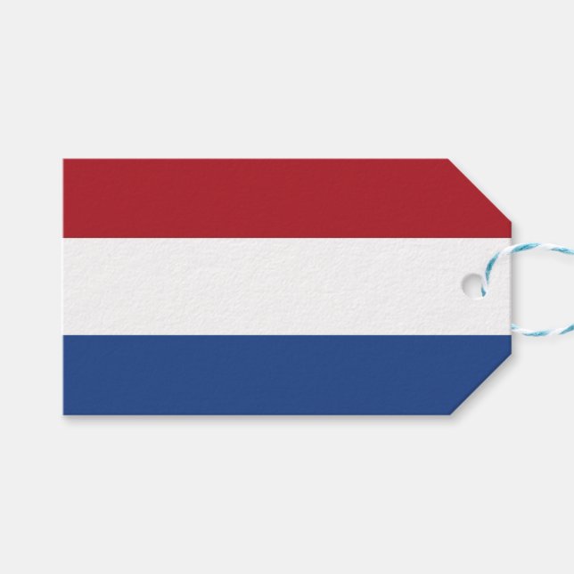 Étiquettes-cadeau Balise cadeau avec drapeau de Pays-Bas (Devant (Horizontal))