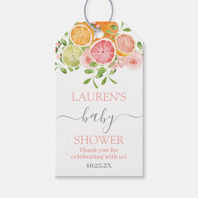Étiquettes-cadeau Balise Cadeau Baby shower Citrus (Devant)