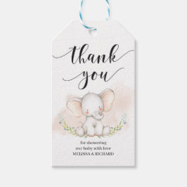 Étiquettes-cadeau Balise cadeau baby shower Eléphant Cute personnali