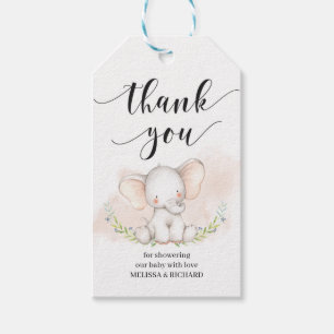Étiquettes-cadeau Balise cadeau baby shower Eléphant Cute personnali