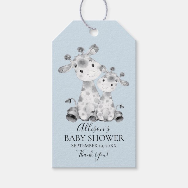 Étiquettes-cadeau Balise Cadeau Baby shower Faveur Giraffe (Devant)