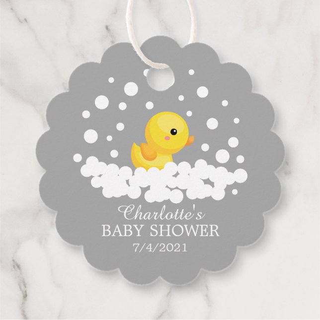 Étiquettes Cadeau Balise Cadeau Baby shower Favoriser en caoutchouc (Dos)