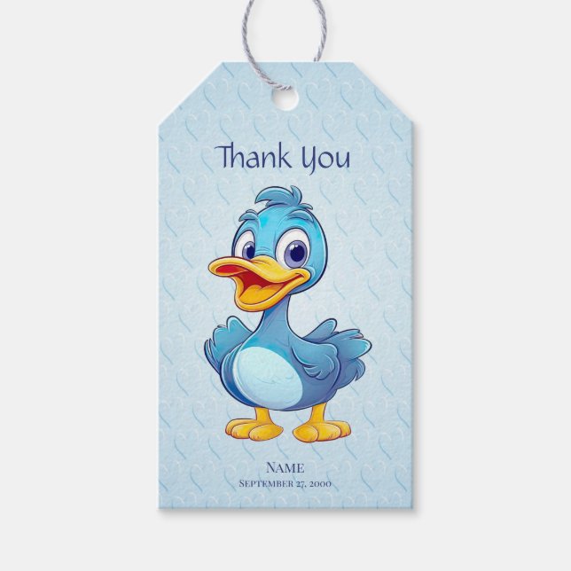 Étiquettes-cadeau Balise cadeau Bleu Canard (Devant)