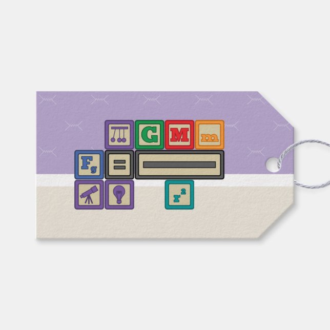 Étiquettes-cadeau Balise cadeau Blocs de futurs physiciens (Devant (Horizontal))