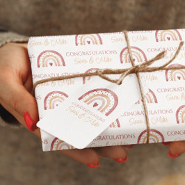 Étiquettes-cadeau Balise cadeau Boho Rainbow Félicitations