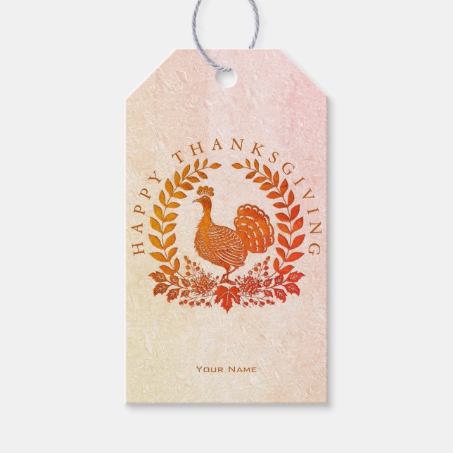 Étiquettes-cadeau Balise cadeau bon thanksgiving Turquie (Devant)